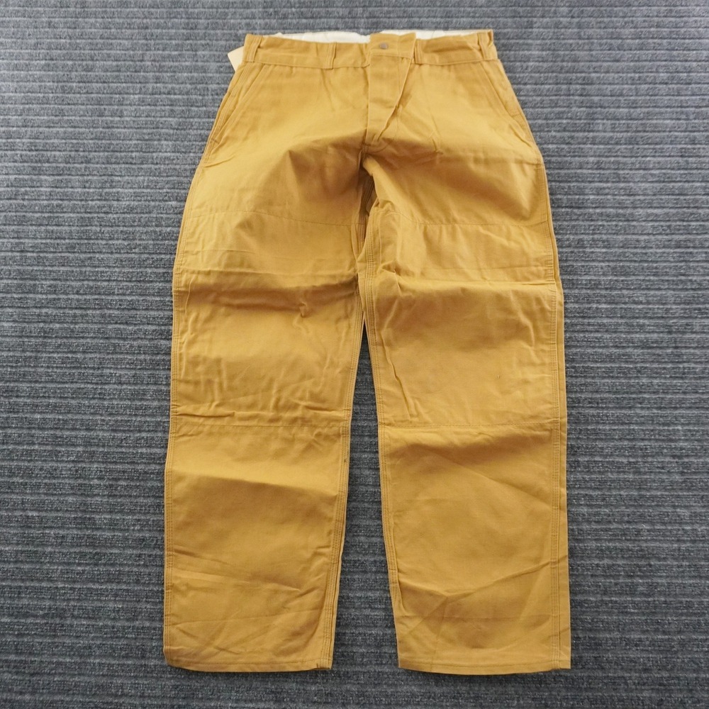 Vintage 60s Black Sheep Hunting Pants Men 38 Yellow Duck Canvas Double Knee